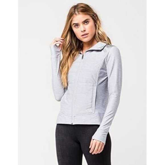 THE NORTH FACE GRAY Pseudio Puffer Jacket Thumbholes Womens‎ sz.Small - Picture 1 of 10